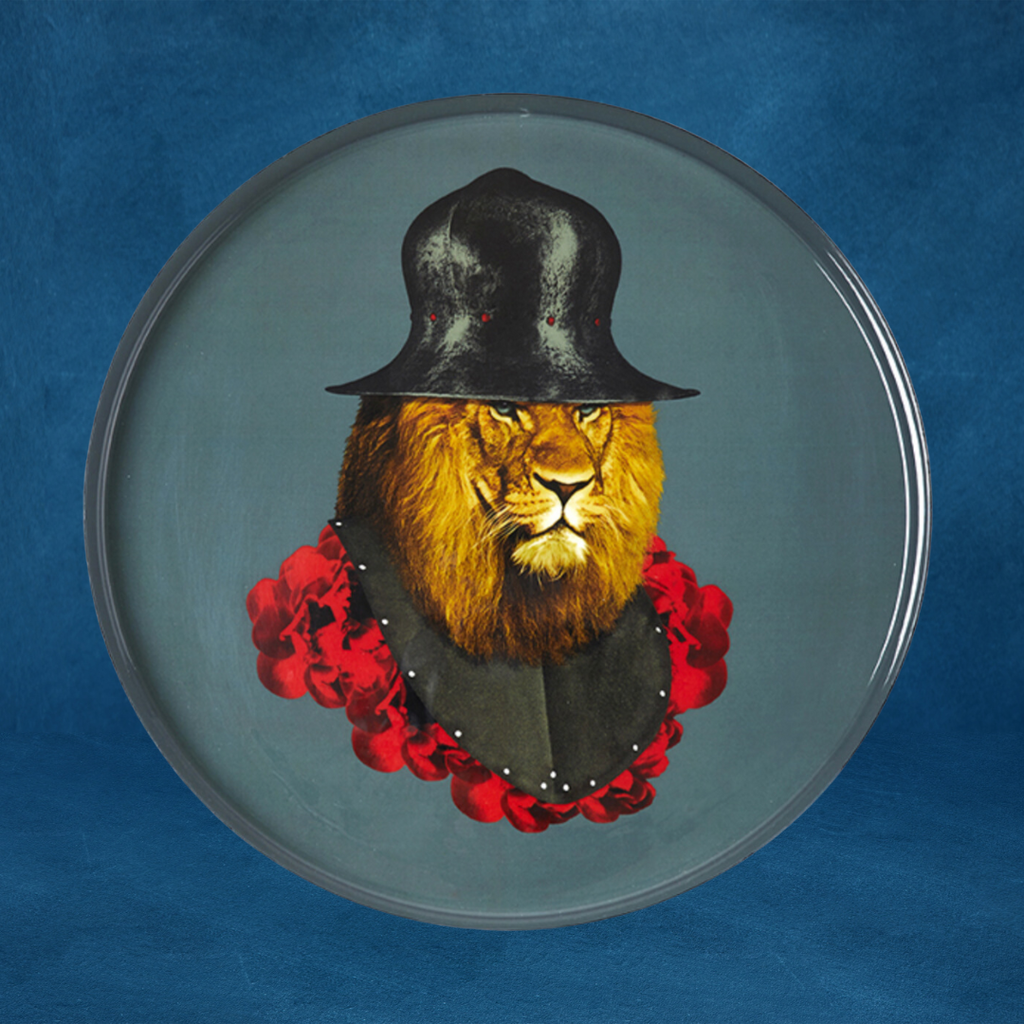 Plateau rond "Lion Quichotte"